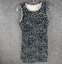 J. Crew Womens Dress Size 2 Black Green Leopard Cheetah Animal Print Sheath