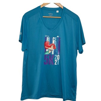 2021 Disney Princess 5K Run Disney Little Mermaid 2XL Women's T-Shirt 