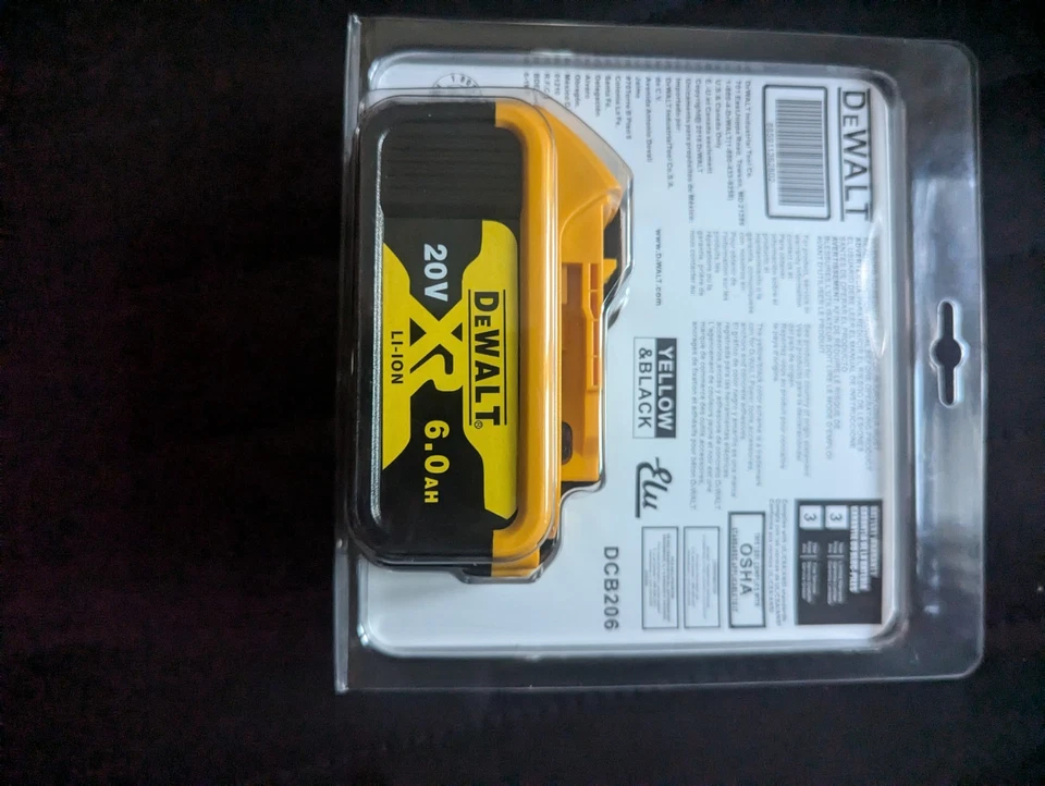 Dewalt DCB206 20V Max Premium XR 6Ah Lithium-Ion Battery DCB184 DCD785 DCF88 - Image 3 of 4