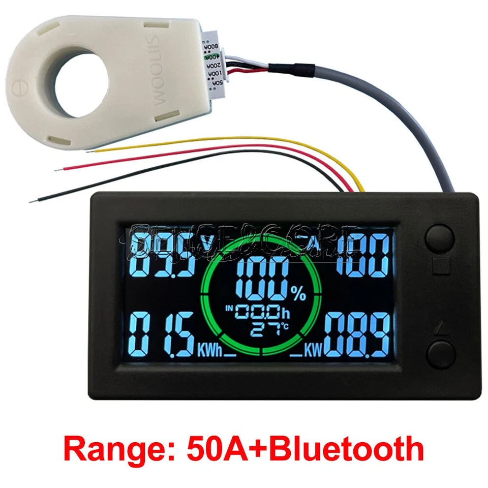 MARKENLOS 50A/100A/200A/400A Bluetooth Voltage Current Power Energy Meter Coulomb Counter