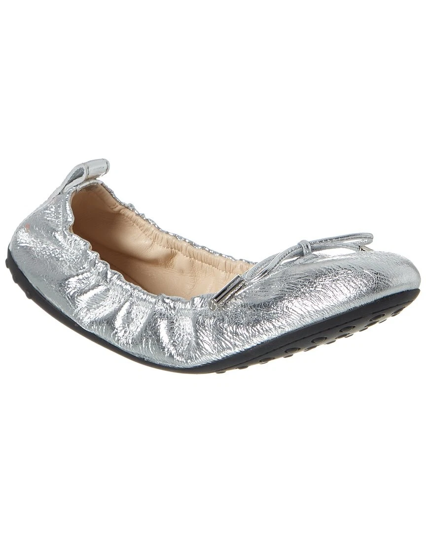 Ballerina piatta donna Tod’s Gommino in pelle metallizzata