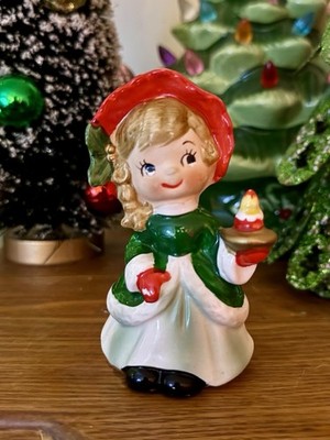 Cute Little Christmas Lady With Her Candle. Made In Japan, But Unsure Of Brand.