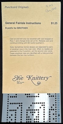 The Knittery 24 Stitch Punch Card  Fairisle Pattern - B203 - Baby Blocks