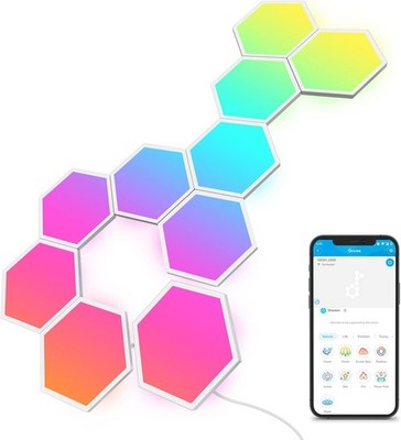 Govee LED Hexagon Panel Gaming 10 RGBIC Wandleuchte WiFi Musik Alexa Deko