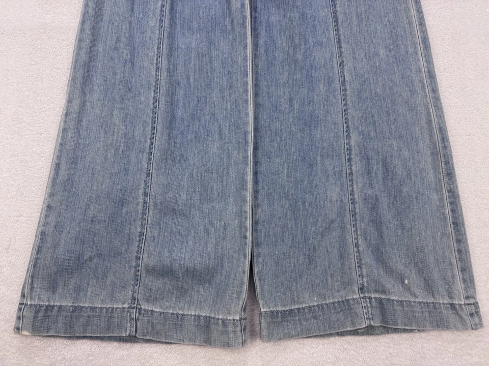 Pantalones de mezclilla de verano Elle de pierna ancha para mujer 6 azules costura central de colección Y2K Foto 3 de 4