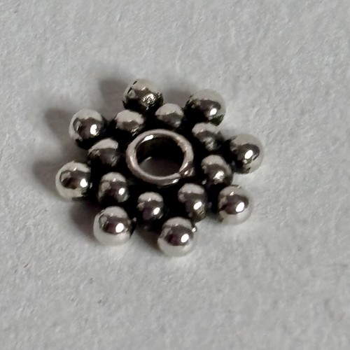 925 Massiv Sterlingsilber 7 mm Bali Gänseblümchen Perlen Zwischenring Fundstück Menge 10 - Bild 2 von 2