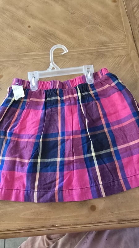 Girl Skirt Skort Berry/ Pink plaid  Faded Glory LG 10/12 girls 