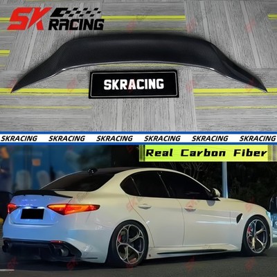Glossy Black FRP/Carbon Fiber Rear Spoiler Wing Fits Alfa Romeo Giulia 2017-2025