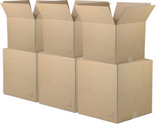 Moving Boxes 10-Pack Medium 18X14X12 Inch Brown/Kraft Corrugated Cardboard Pac