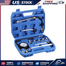 11pcs Petrol Engine Compression Tester Kit Fuel Cylinder Pressure Gauge Tool Set