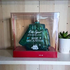 Old Spice After Shave Lotion Blue Glass Ship Decanter Limited Edition 6oz NIB