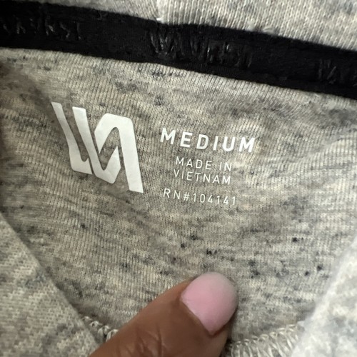 VRST Essential Hoodie Mens Medium Light Gray Fleece Pullover Zip Pockets - Picture 2 of 9