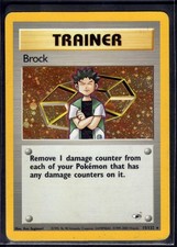 Brock 15/132 Holo Rare Gym Heroes Pokemon Moderately Played