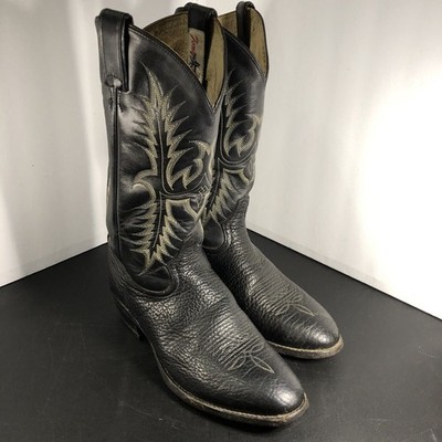 Tony Lama Black Leather Pull On VM2952 Western Boots Men’s Size 9 D TONY LAMA #VN2952 Vaquero Black Leather Western Cowboy Boots  main image 4