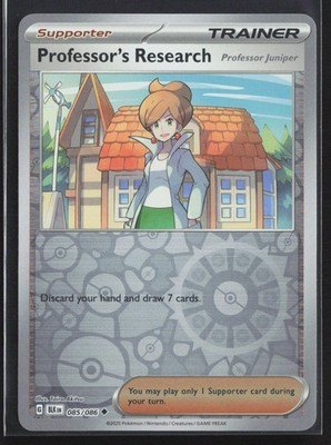 085/086 Professor's Research Juniper - SV Black Bolt Reverse Holo NM Pokemon