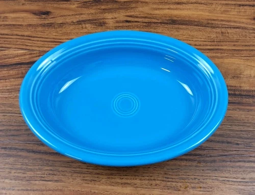 Fiesta Ware BLUE Oval Casserole Bowl Dish Baking Serving USA 7.5"X10"