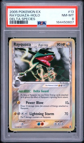 2005 POKEMON EX DELTA SPECIES #13 RAYQUAZA-HOLO PSA 8