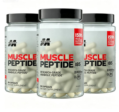 3Pack MuscleTech Muscle Peptide 185 Strength and Muscle Growth 84 Veg Capsules