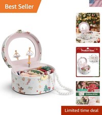 Magical Musical Jewelry Box for Girls - Locking Ballerina Design White