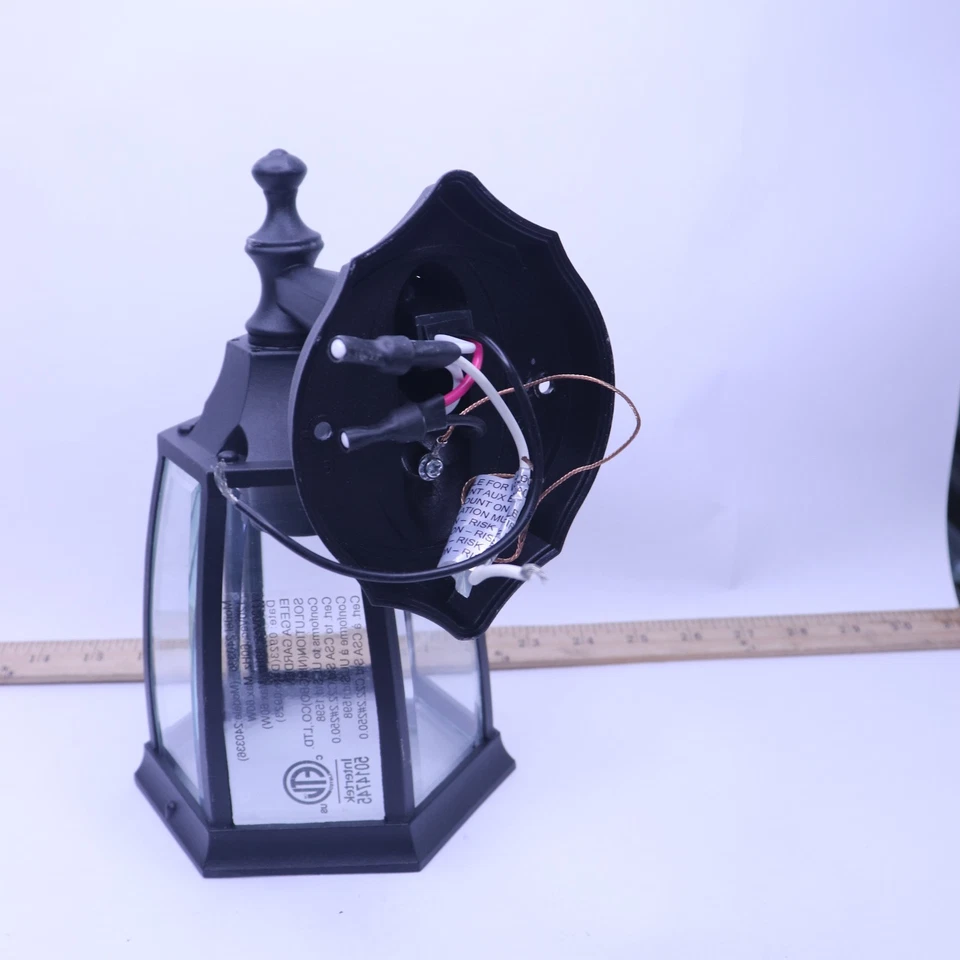 Dusk to Dawn Decorative Outdoor Wall Light Lantern Sconce Black 14.37 240336 - Image 4 of 4