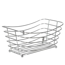 Wire Towel Basket with Chrome Ball Feet Dimensions: 12.2" x 7.5" x 5.1" B...