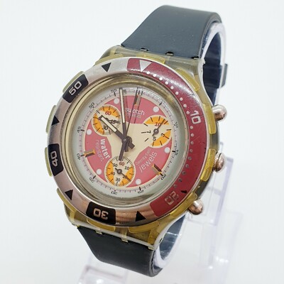 1996 Swatch Scuba Aqua Chronograph Watch, Swiss Made Swatch Chrono Watch  90s