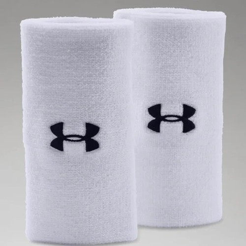 UNDER ARMOUR UA 6" Unisex Wristbands White & Black Logo Sweatbands 2