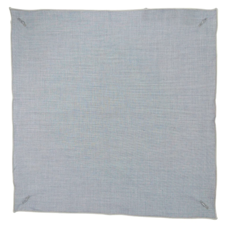 ALARA Mens Handkerchief Pocket Square Faded Blue Solid 100% Cotton Hanky 12.5" - Image 2 of 4