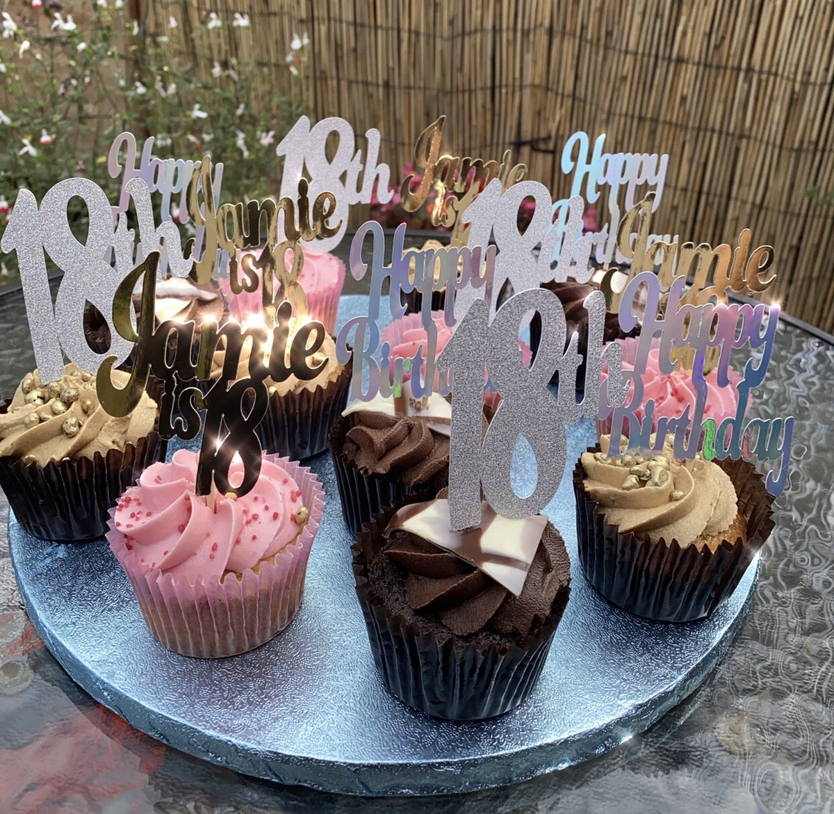 Birthday Glitter Cupcake Wrappers 24 Pcs Rose Gold Glitter Cupcake