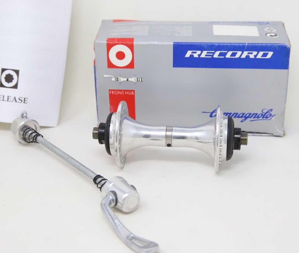 NOS CAMPAGNOLO RECORD TITANIUM FRONT HUB 36H SKEWER 90s 1998 HOLES