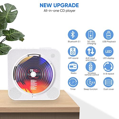 Computer Cd Player Remote Control Portable Desktop Cd Player With Speakers Home Bluetooth Cd Player ...
