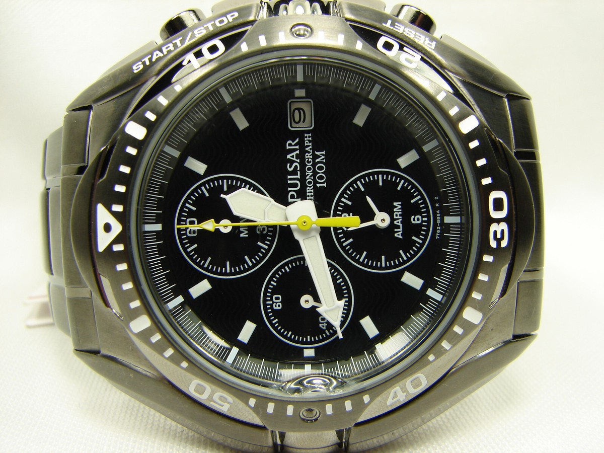 Mens PULSAR 7T62-X164 Chronograph / Alarm Watch with Defect | eBay