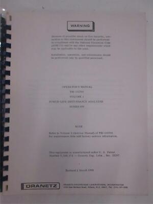 Dranetz TM-102700 Volume 1 Series 606 Operator Manual, Used