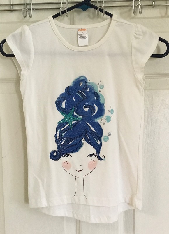 NWOT GYMBOREE blue hair starfish girls blouse shirt top size 7