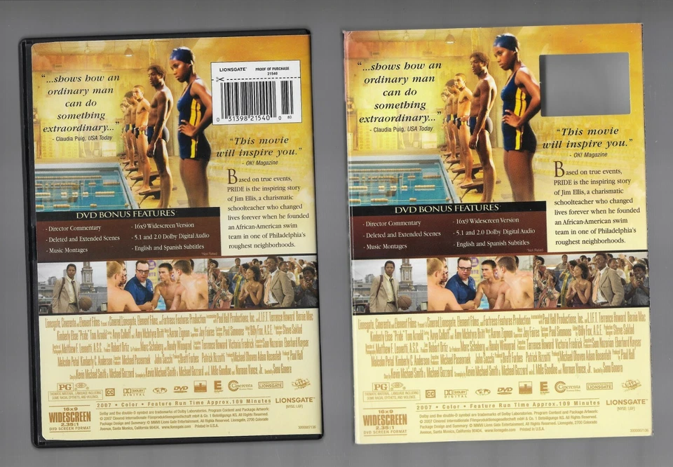 PRIDE - DVD - TERRENCE HOWARD - BERNIE MAC - KIMBERLY ELISE - TOM ARNOLD - 2007 - Image 2 of 2