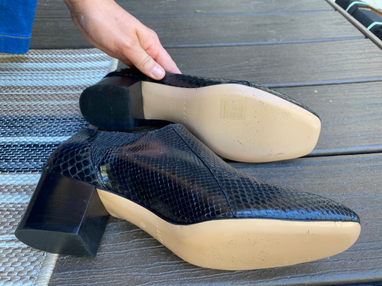 Sandro Alexine Python Ankle Boots Black Size 9 EU… - image 10