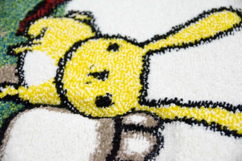 Kinderteppich Spielteppich Babyzimmer Teppich Tiere Bär Fuchs Igel Eule Beige Br - Bild 3 von 4