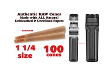 RAW cone Classic 1 1/4 size  Cone(100PK)+grinder loader storage 3 in 1
