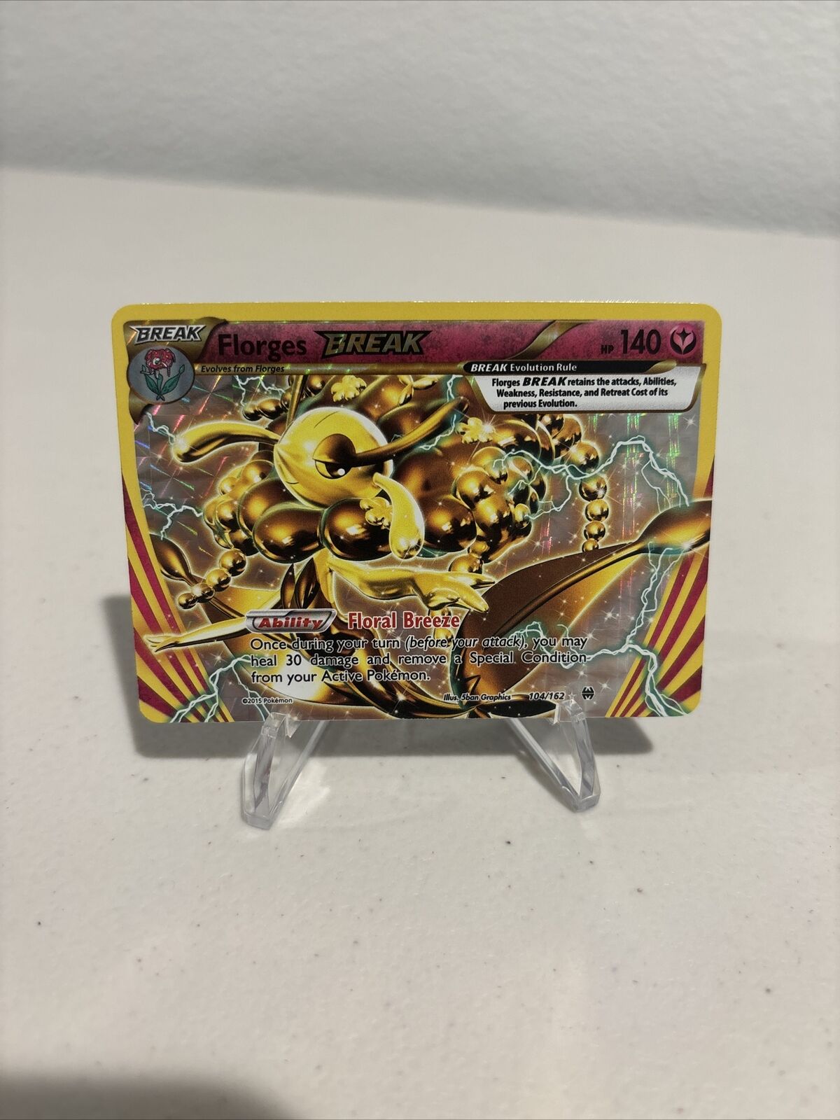 Pokemon TCG - Florges BREAK 104/162 XY Breakthrough Ultra Rare Holo Card - LP