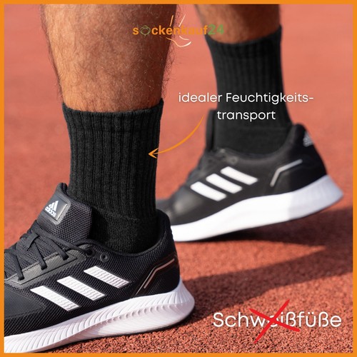 Sportsocken Tennissocken (10-50 Paar) Arbeitssocken Herren Damen Socken Schwarz - Bild 16 von 40