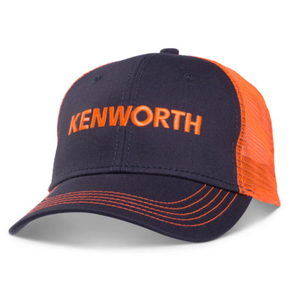 Kenworth Trucks Charcoal/Neon Orange Safety Snapback Mesh Cap/Hat