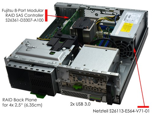PRIMERGY TX1320 M3 SERVER 16GB DDR4 +INTEL CPU 3,5GHz D3307-A13 LSI MegaRAID 12G - Bild 6 von 10