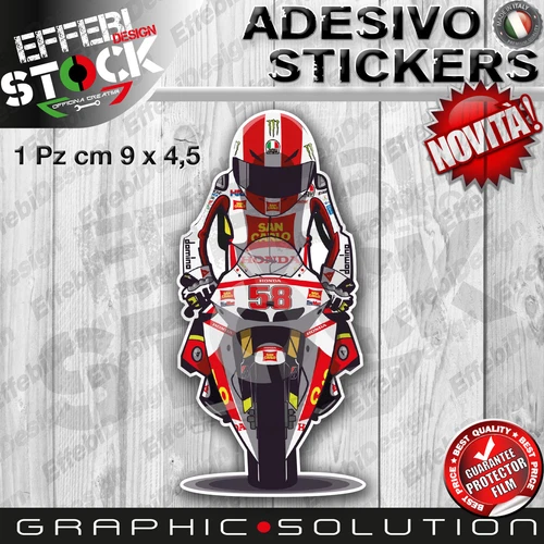 Sticker Decals Marco Simoncelli 58 Super Sic Mascot Memory Off H. Quality