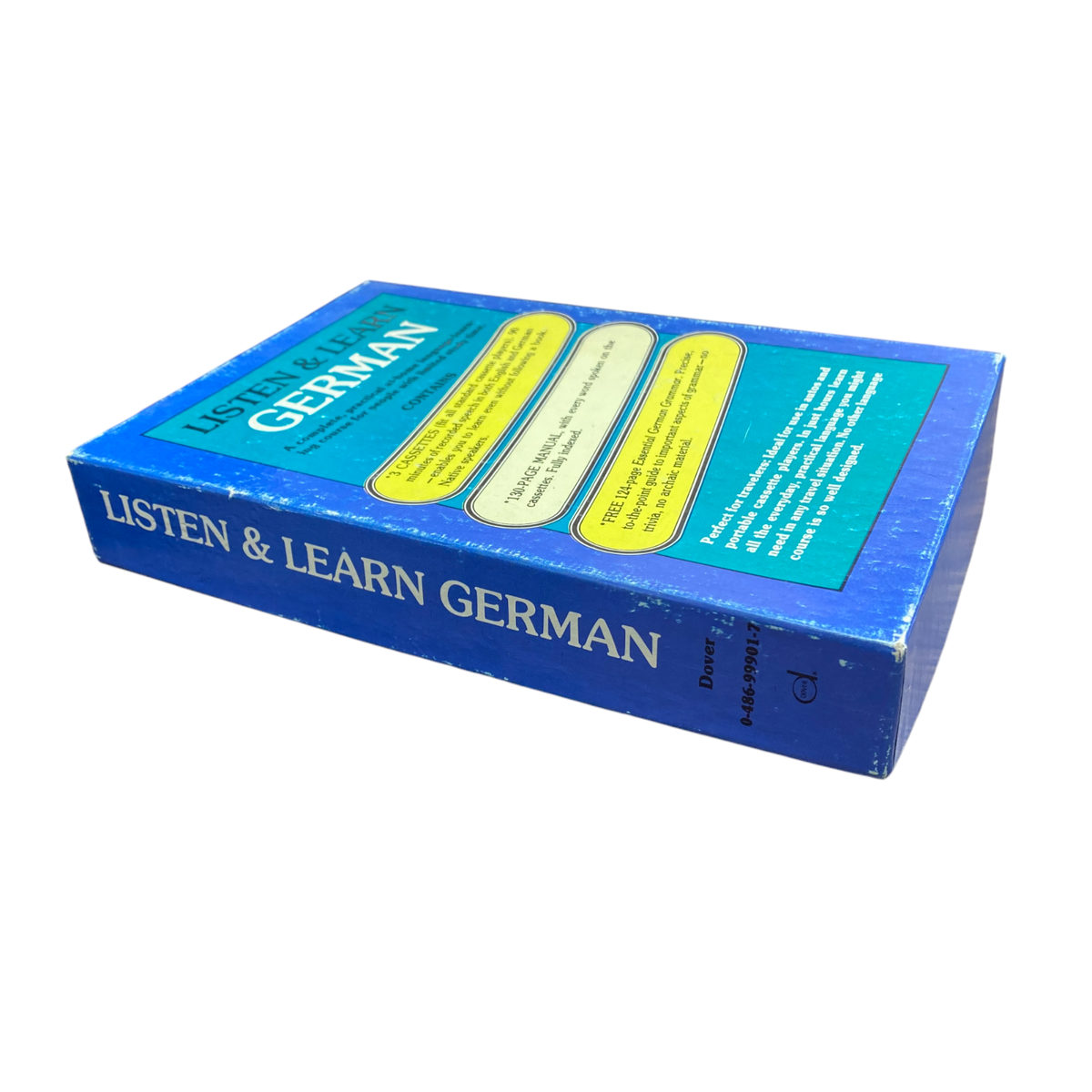 Listen & Learn German 3 audio cassettes, manual & Grammar Book EUC