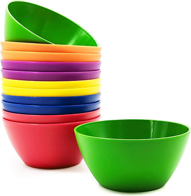 KX-WARE Plastic Bowls set of 12 - Unbreakable and Reusable 6-inch