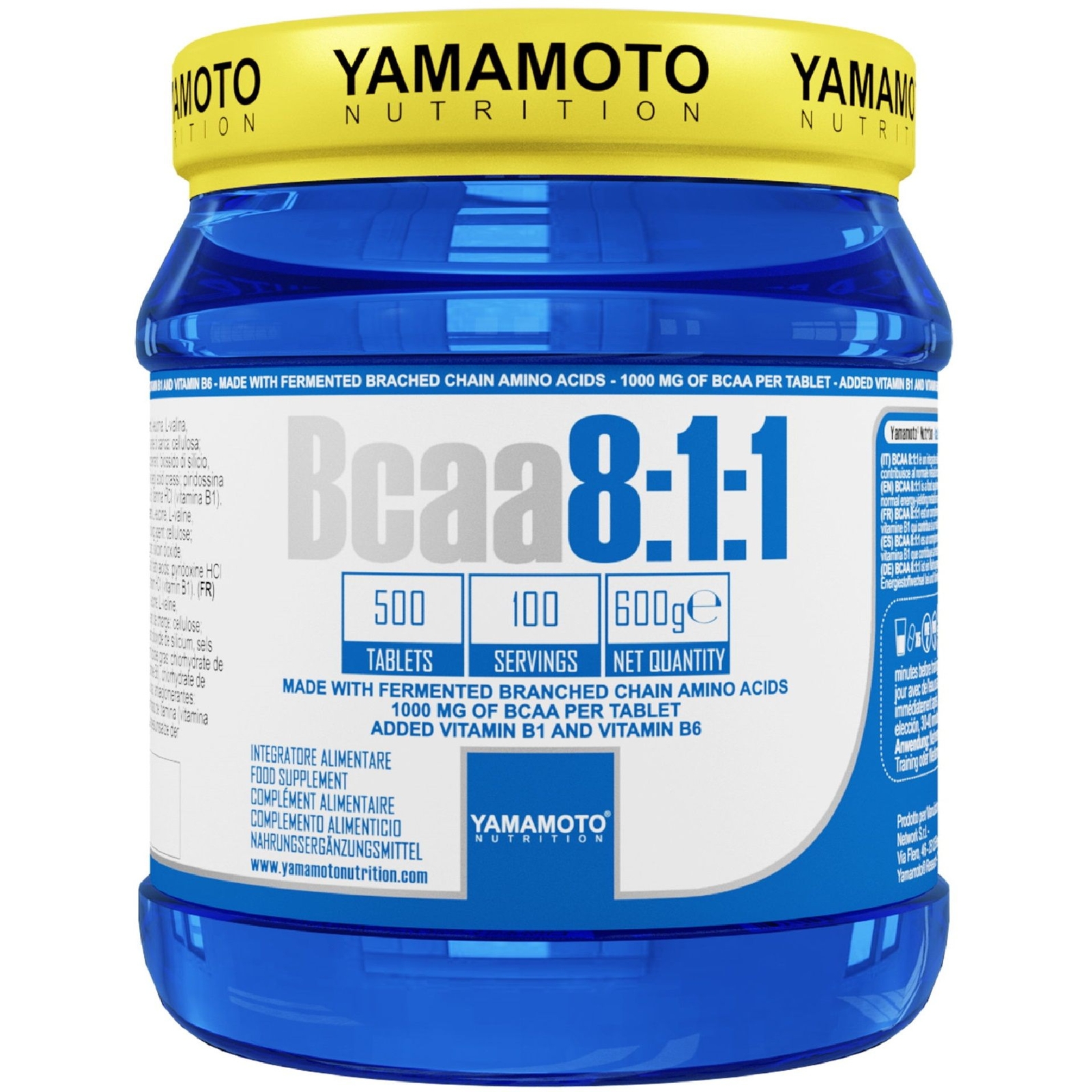 Bcaa 8:1:1 YAMAMOTO NUTRITION con Vitamine B1 e B6 500 cpr Aminoacidi Ramificati