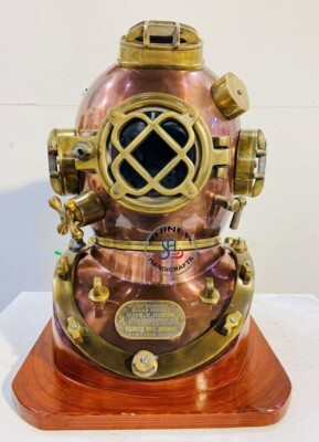 Sea Divers Antique Diving Helmet Scuba Copper Diving Helmet, Us Navy Mark V Deep