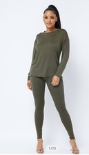 Women's Casual Fall/Winter 2 Piece Outfit Long Sleeve Top And Pants Set