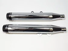 Rinehart Racing 1801-0095 3-1/4" Slip-On Mufflers Chrome Softail Deluxe 05-06
