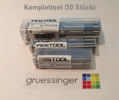 FESTOOL Centrotec Spiralbohrer Ø 3-10mm HSS Metallbohrer Ersatzbohrer Set NEU 